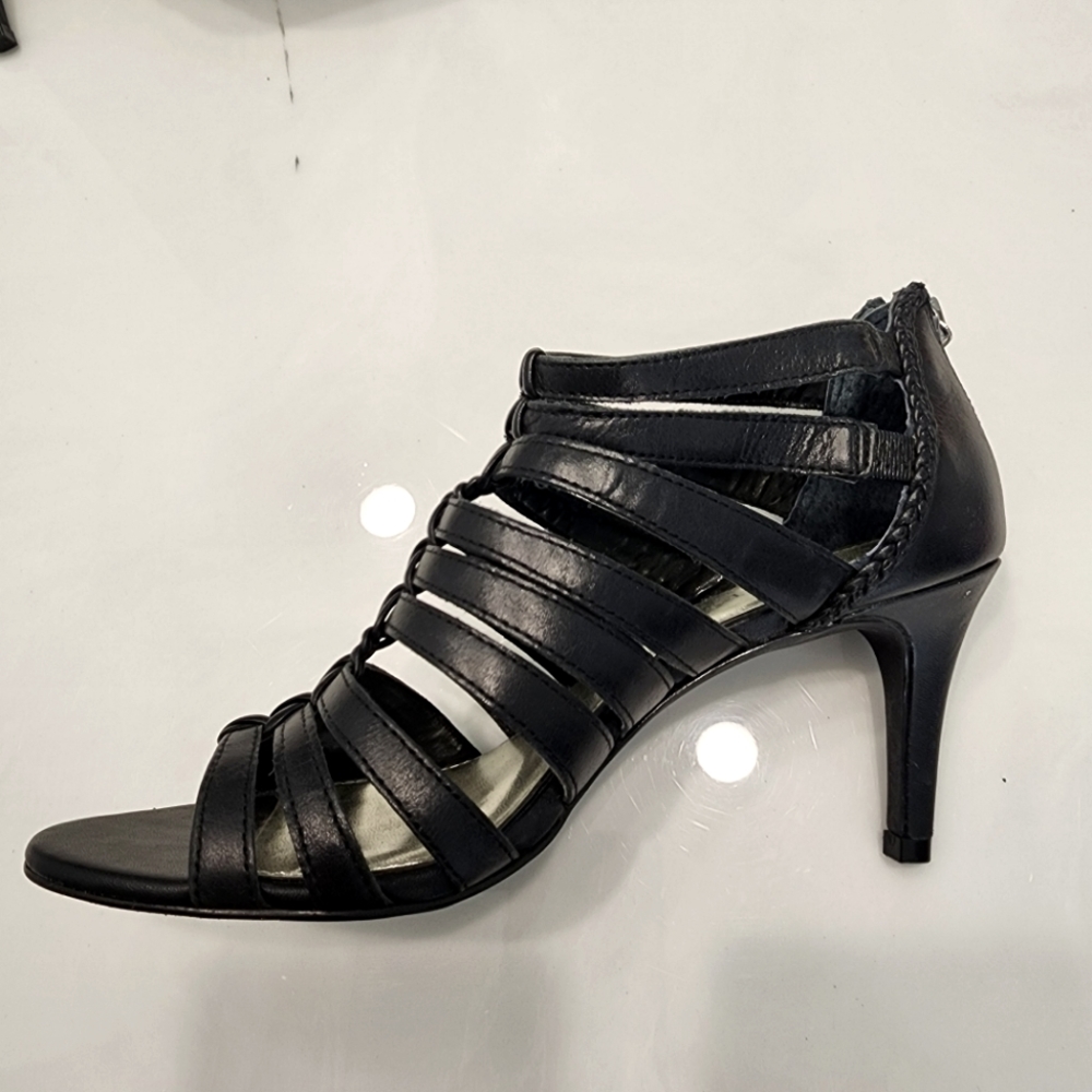 Alfani Strappy Black Leather Sandals